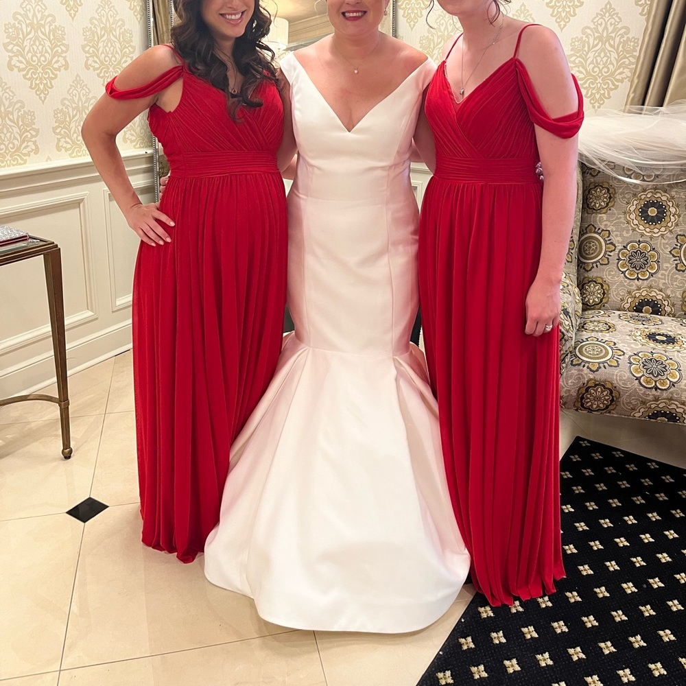Allure bridesmaid red dress.